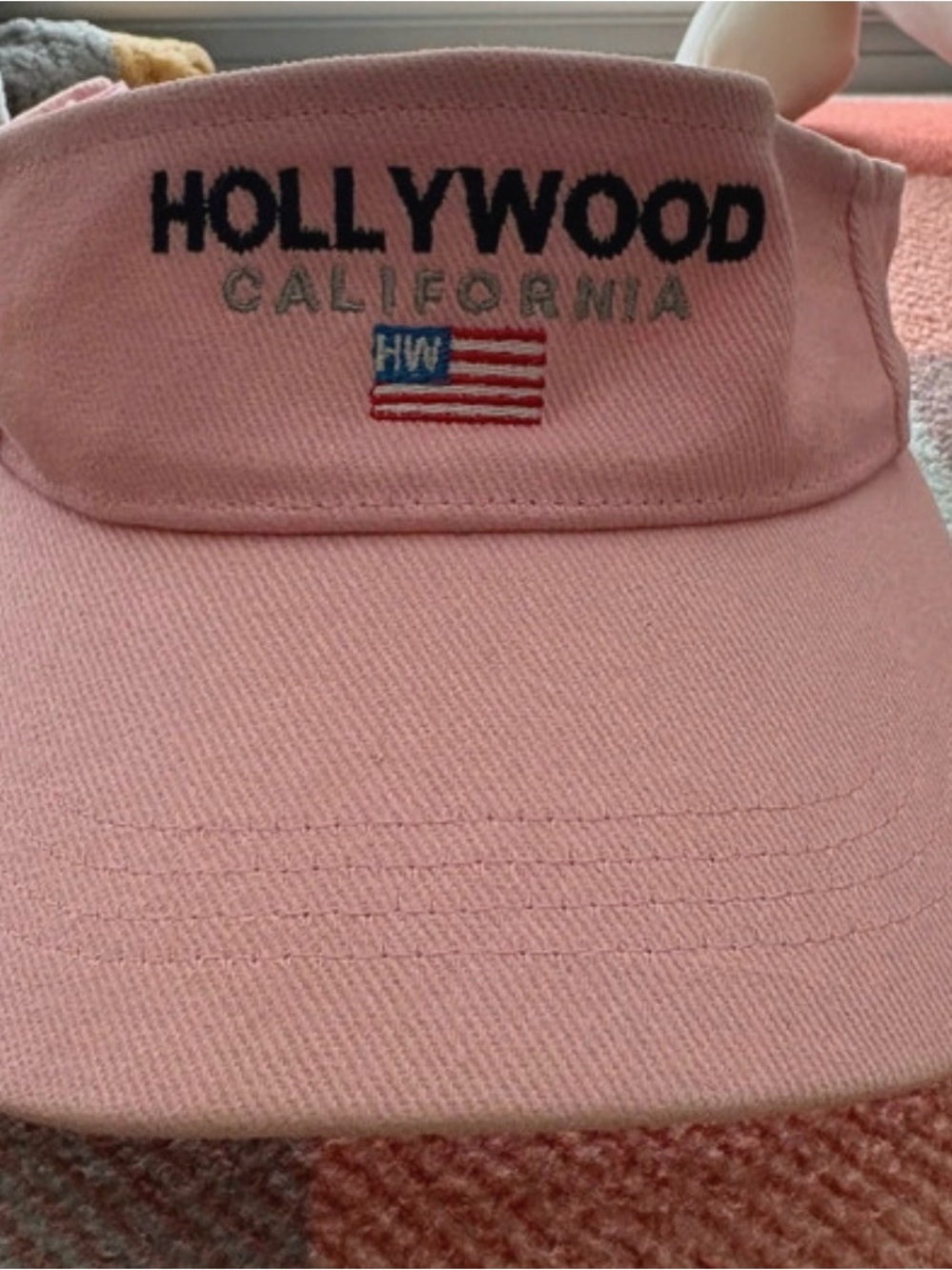 Pink Hollywood California Embroidered Visor